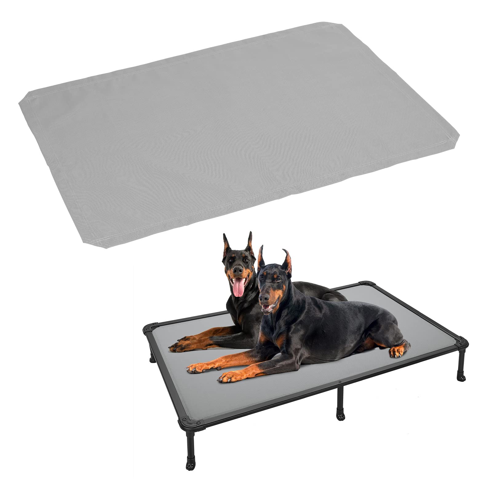 Veehoo dog bed cover on bed XXL gray provides snug fit and protection