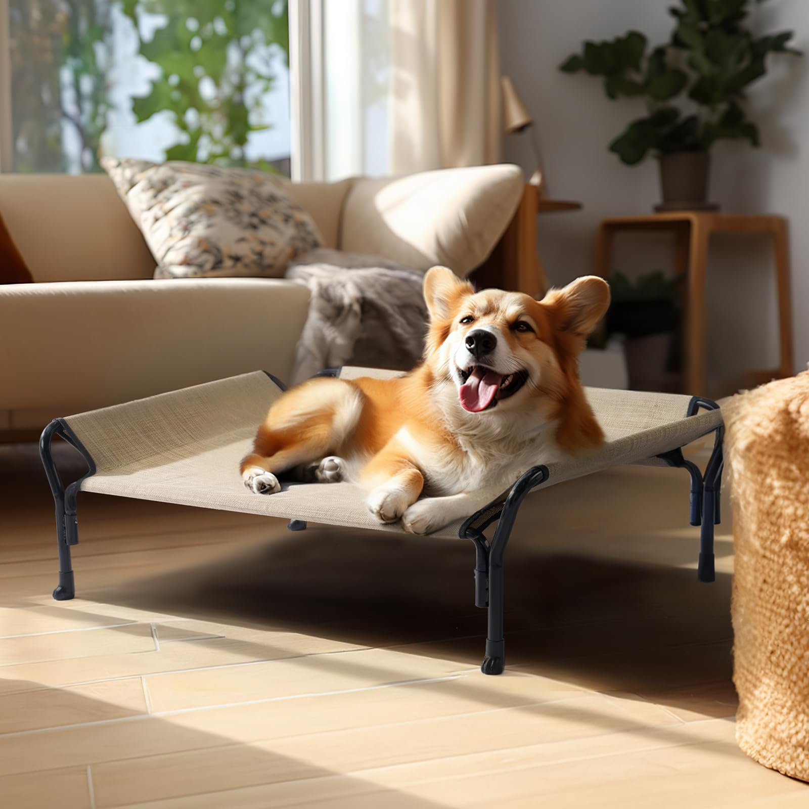 Veehoo bed dimensions 35 by 26 by 11 inches suit a range of small-to-medium dogs.