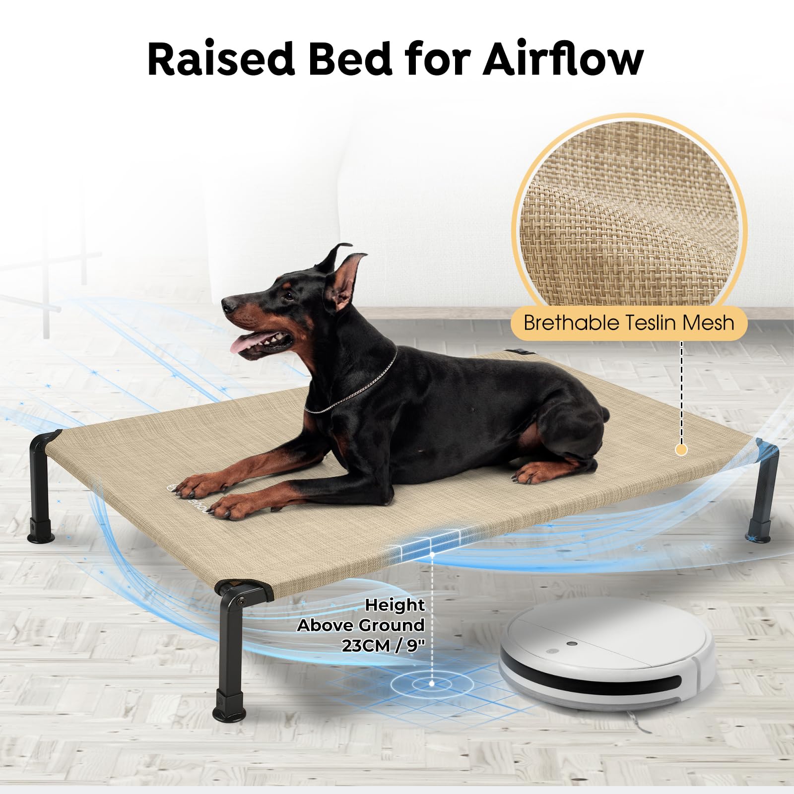 Veehoo dog bed indoor-outdoor use shown in a cozy corner.