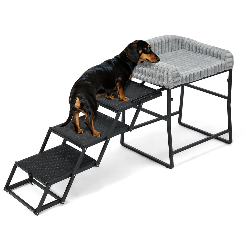 Veehoo dog window perch with stairs offers comfy viewing and easy access