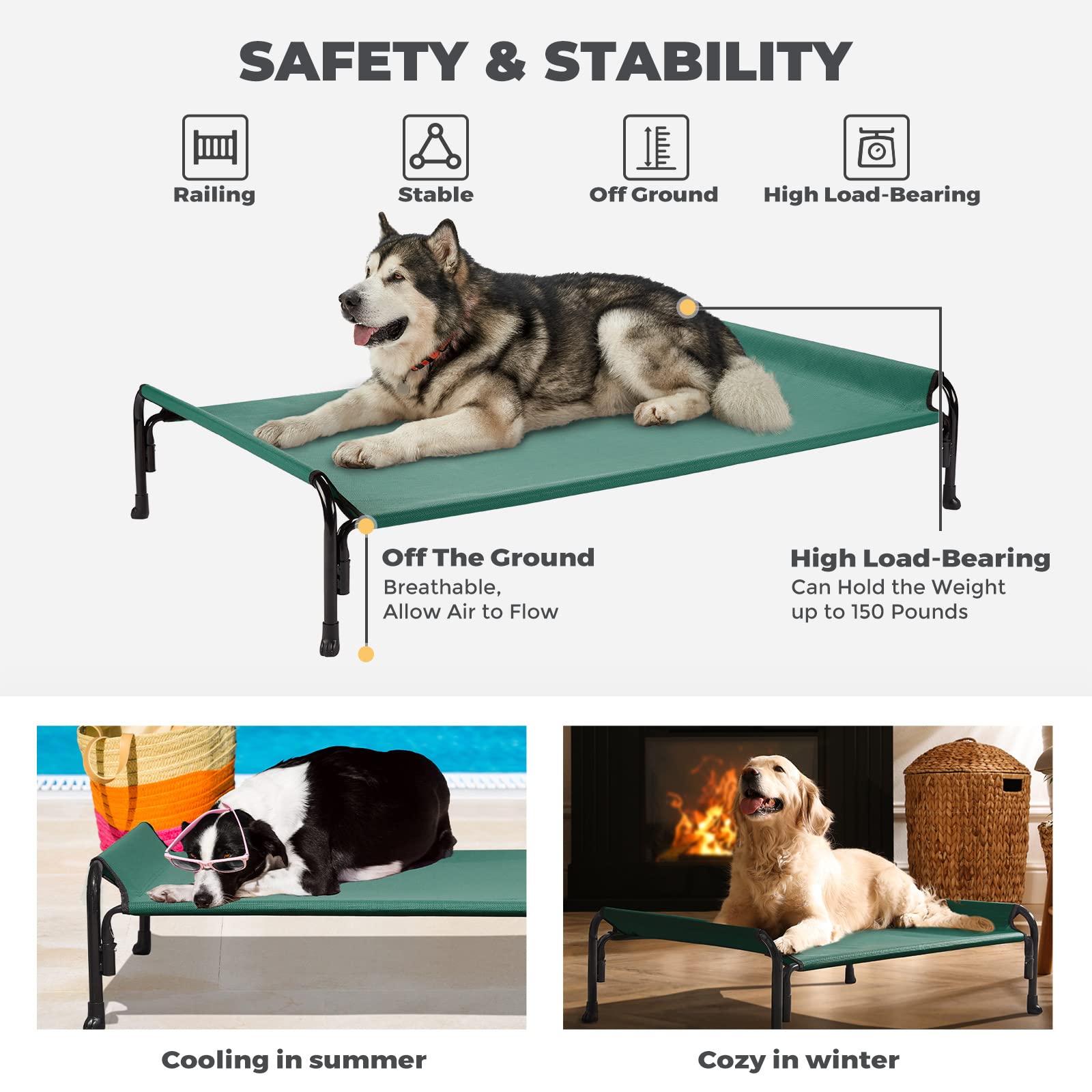 Veehoo bed is hose-cleanable for easy maintenance.