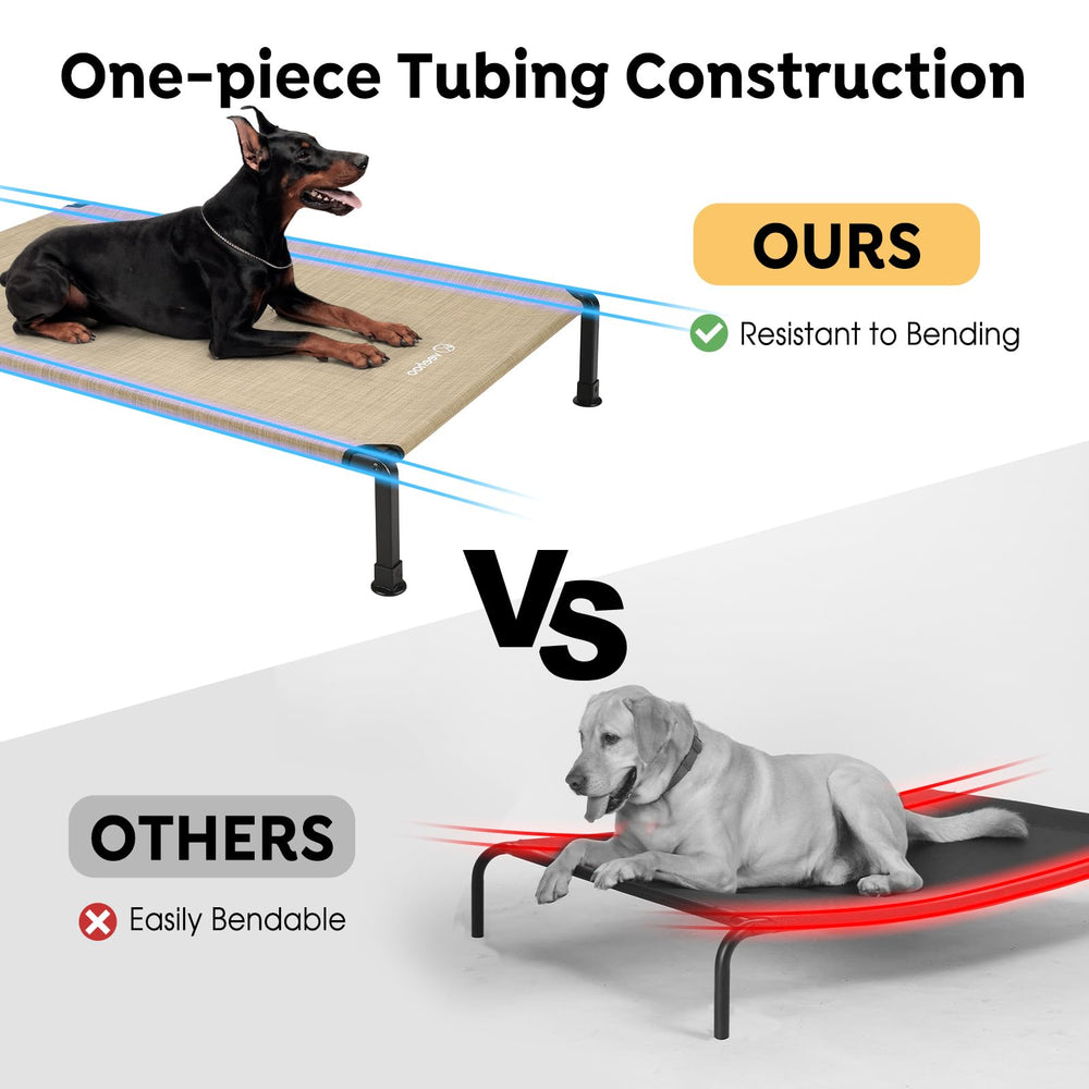 Veehoo elevated bed with non-slip silicone feet ensures stable lounging on any surface.