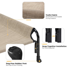 Veehoo elevated bed with anti-slip feet for safe placement indoors or outdoors