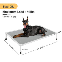 Veehoo assembled elevated dog bed demonstrates quick setup for outdoor use