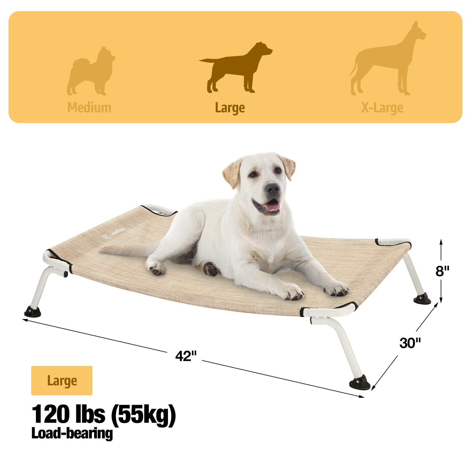 Veehoo elevated dog bed easy-clean feature with rinse-friendly material