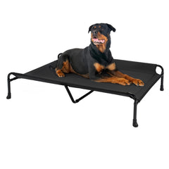 Veehoo elevated dog bed front view with large frame for big dogs