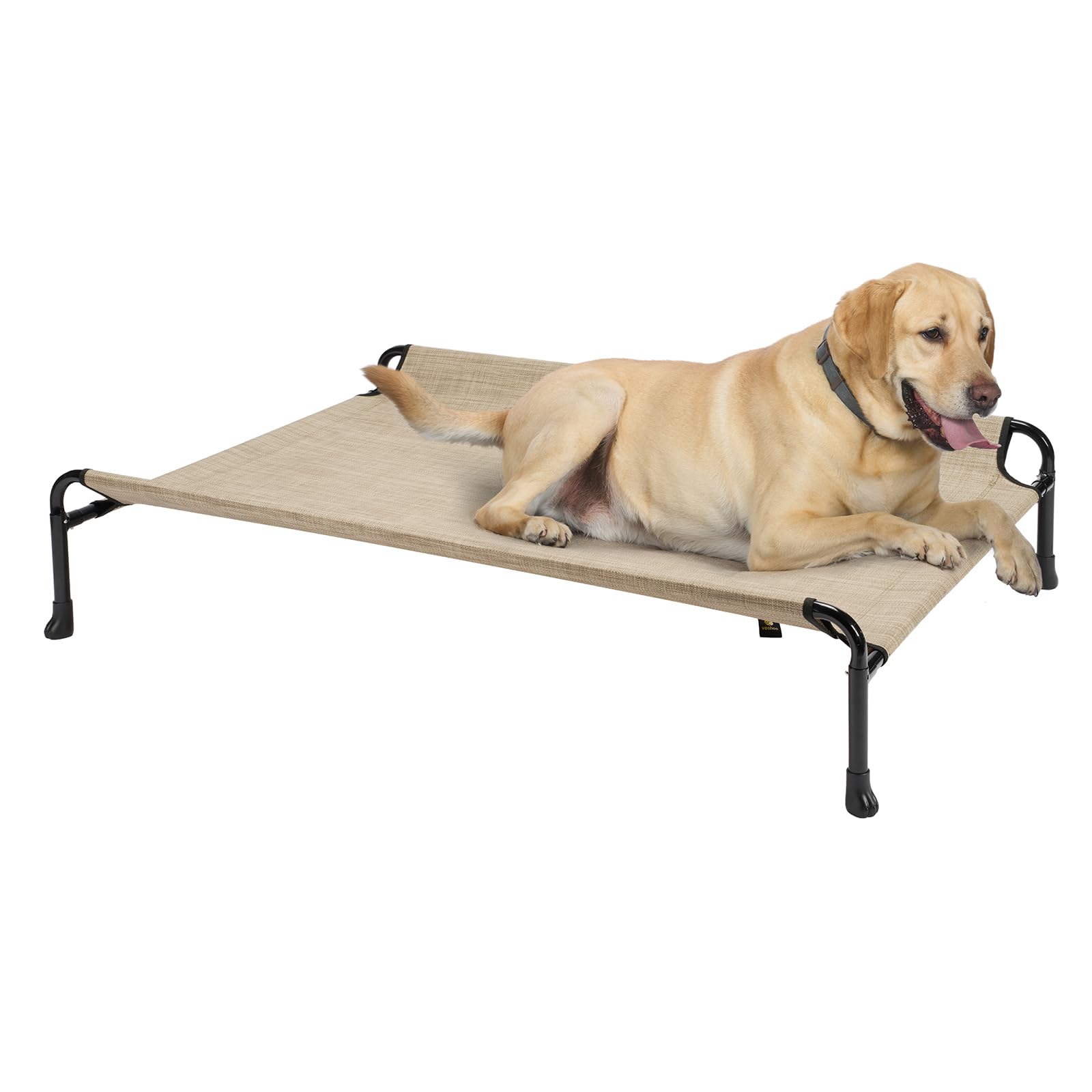 Veehoo elevated dog bed with guardrail for safe lounging.