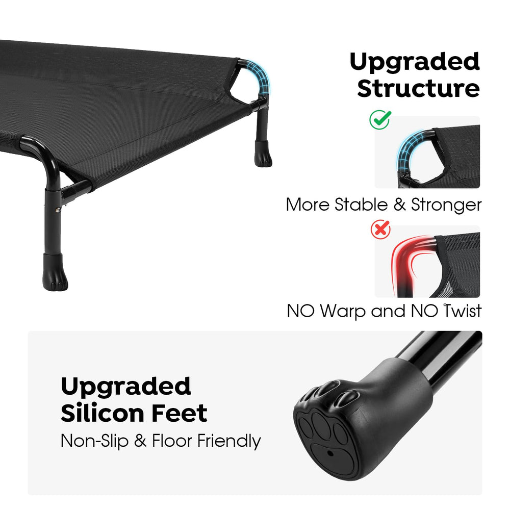 Veehoo bed with slope headrest provides neck support during naps.