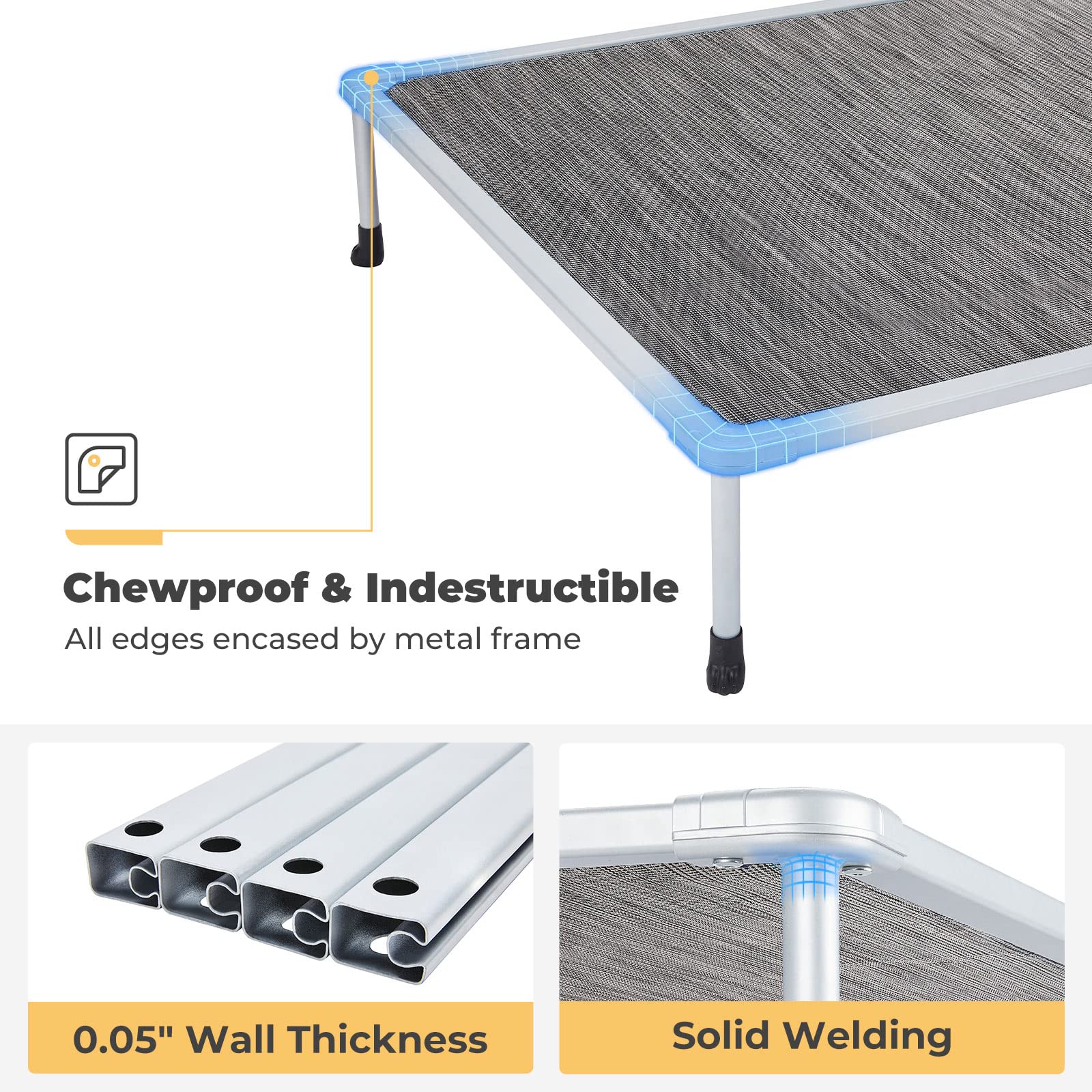 Veehoo indoor/outdoor pet cot ready for versatile resting spaces.