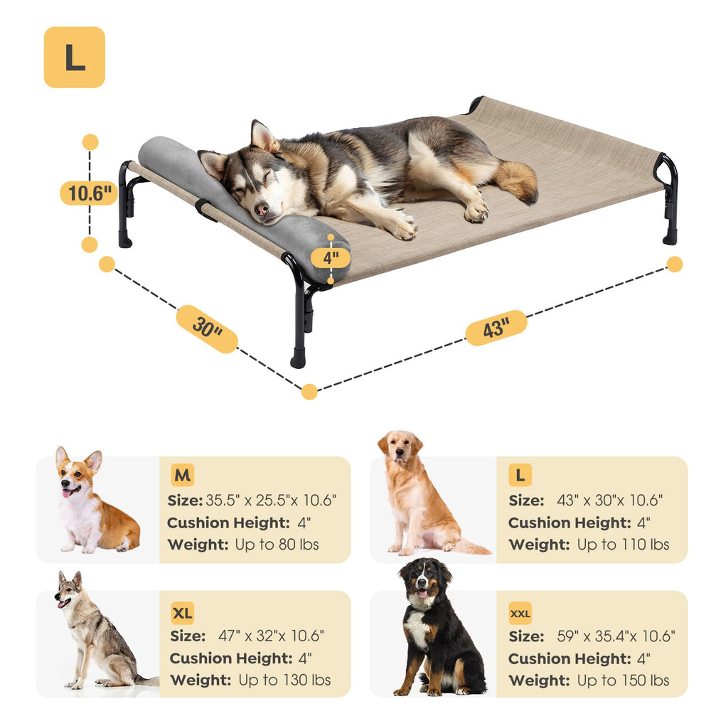 Veehoo anti-slip feet help the bed stay in place indoors or outdoors.