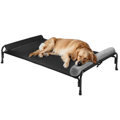 Veehoo large elevated dog bed front view for comfortable lounging off the floor.