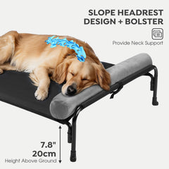 Veehoo headrest closeup highlights removable bolster for neck support during sleep.