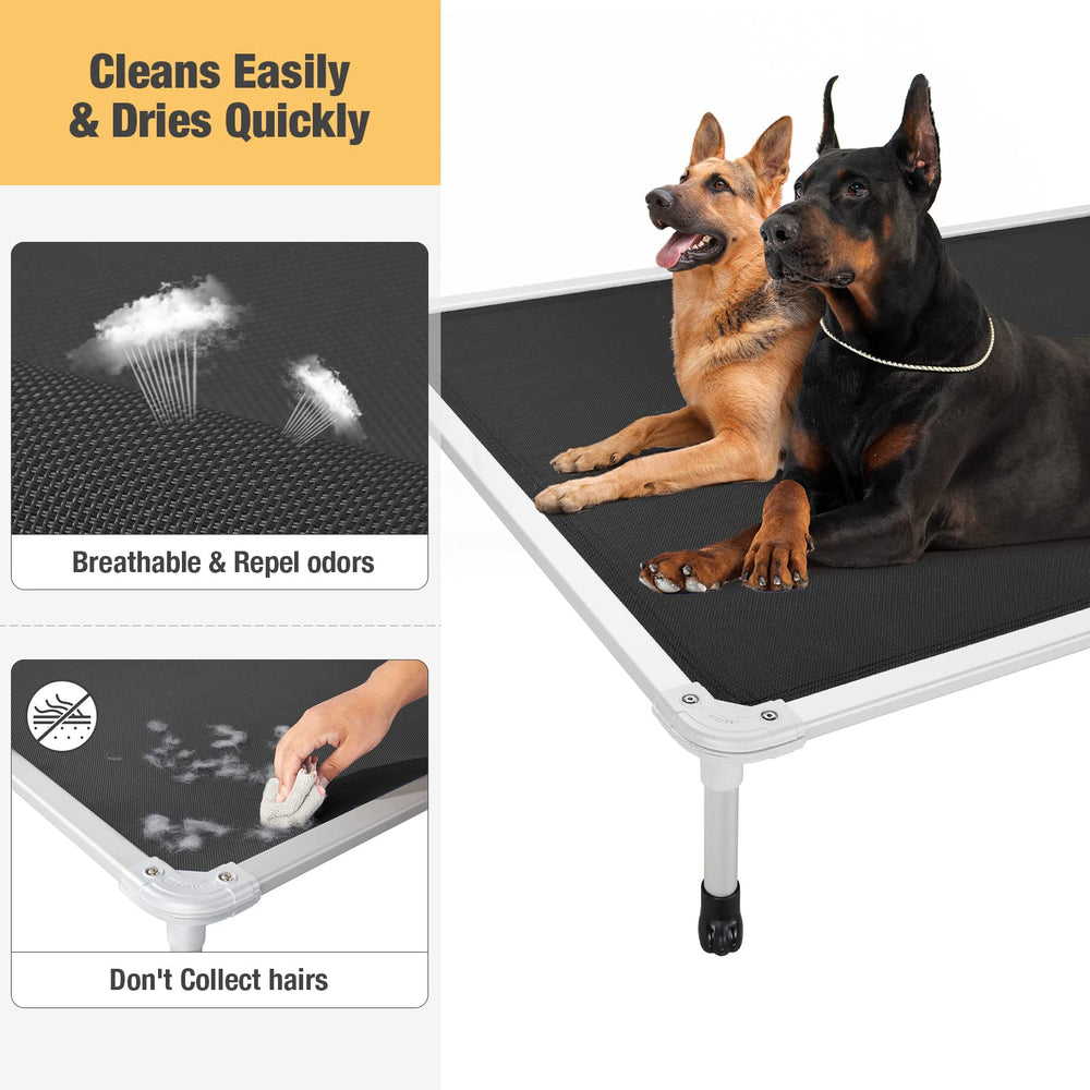 Veehoo no-slip feet keep the bed steady on multiple floor surfaces.