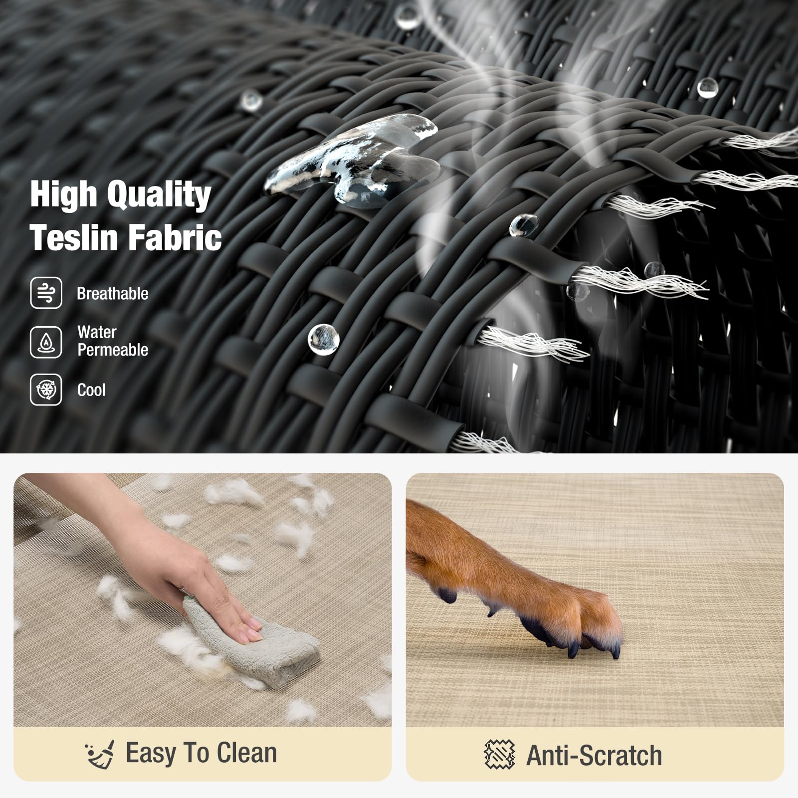Veehoo non-slip rubber feet prevent slips and protect floors when pets jump on or off.