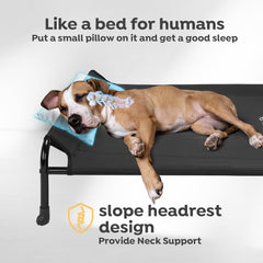 Veehoo Original elevated dog cot bed air-flowing cooling mesh for drier paws after play