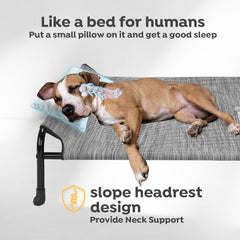Veehoo Original headboard detail highlighting neck support and security.
