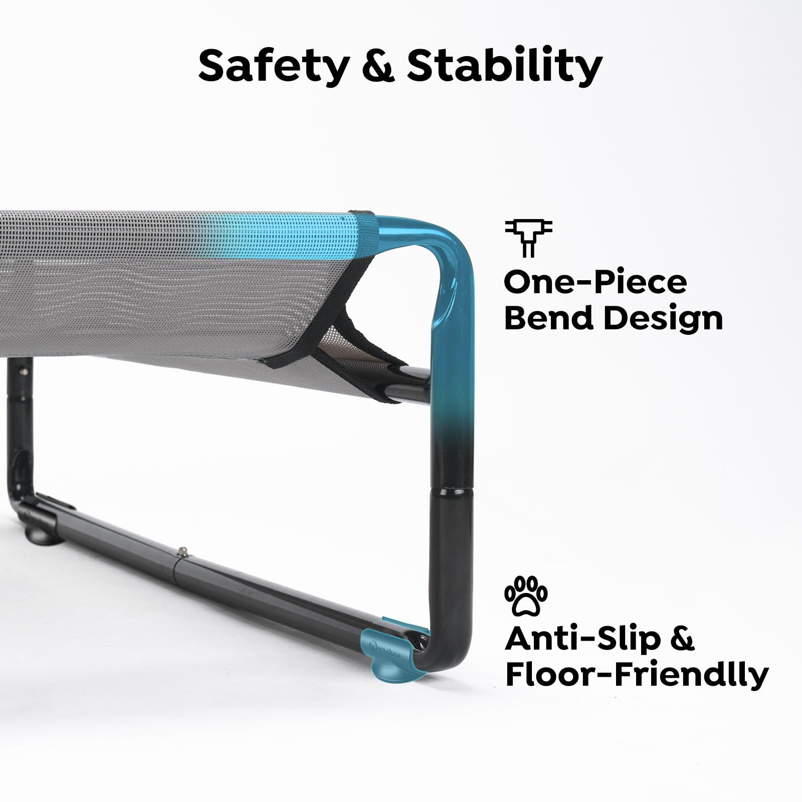 Veehoo original outdoor elevated dog bed anti-slip feet ensure stability on any surface.