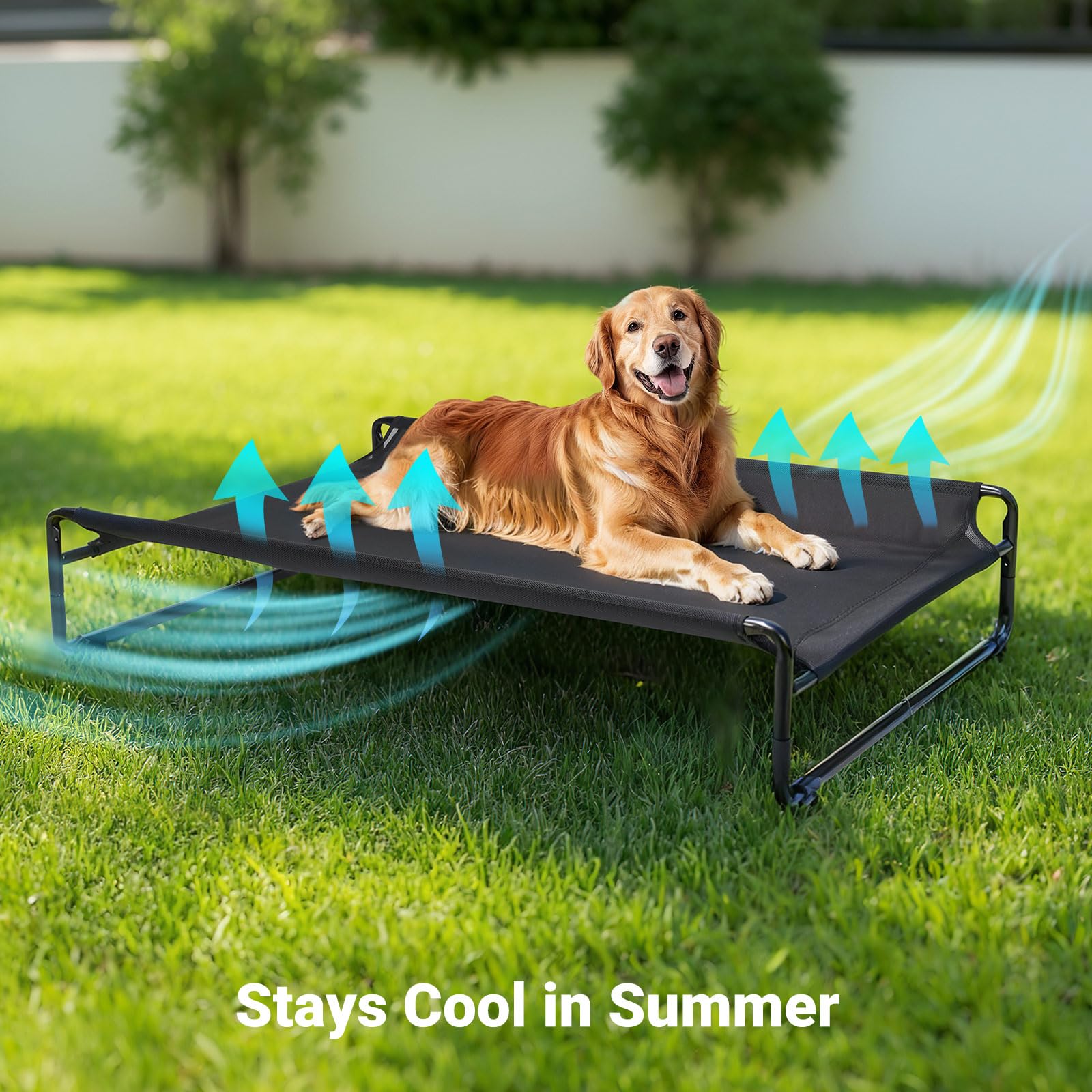Veehoo Original elevated bed frame close-up reveals robust corner bends.