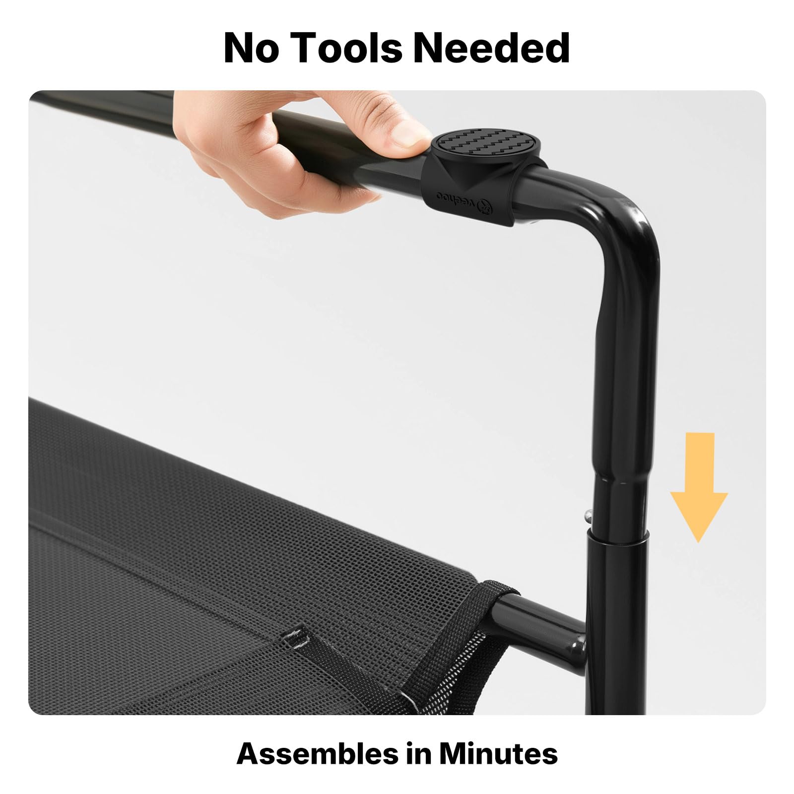Veehoo Original mesh close-up demonstrates washable, breathable surface for easy cleaning.