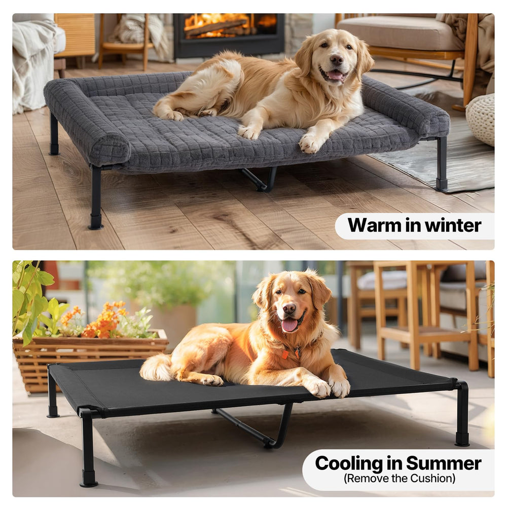 Veehoo Orthopedic Elevated Dog Bed assembly tools and setup illustration