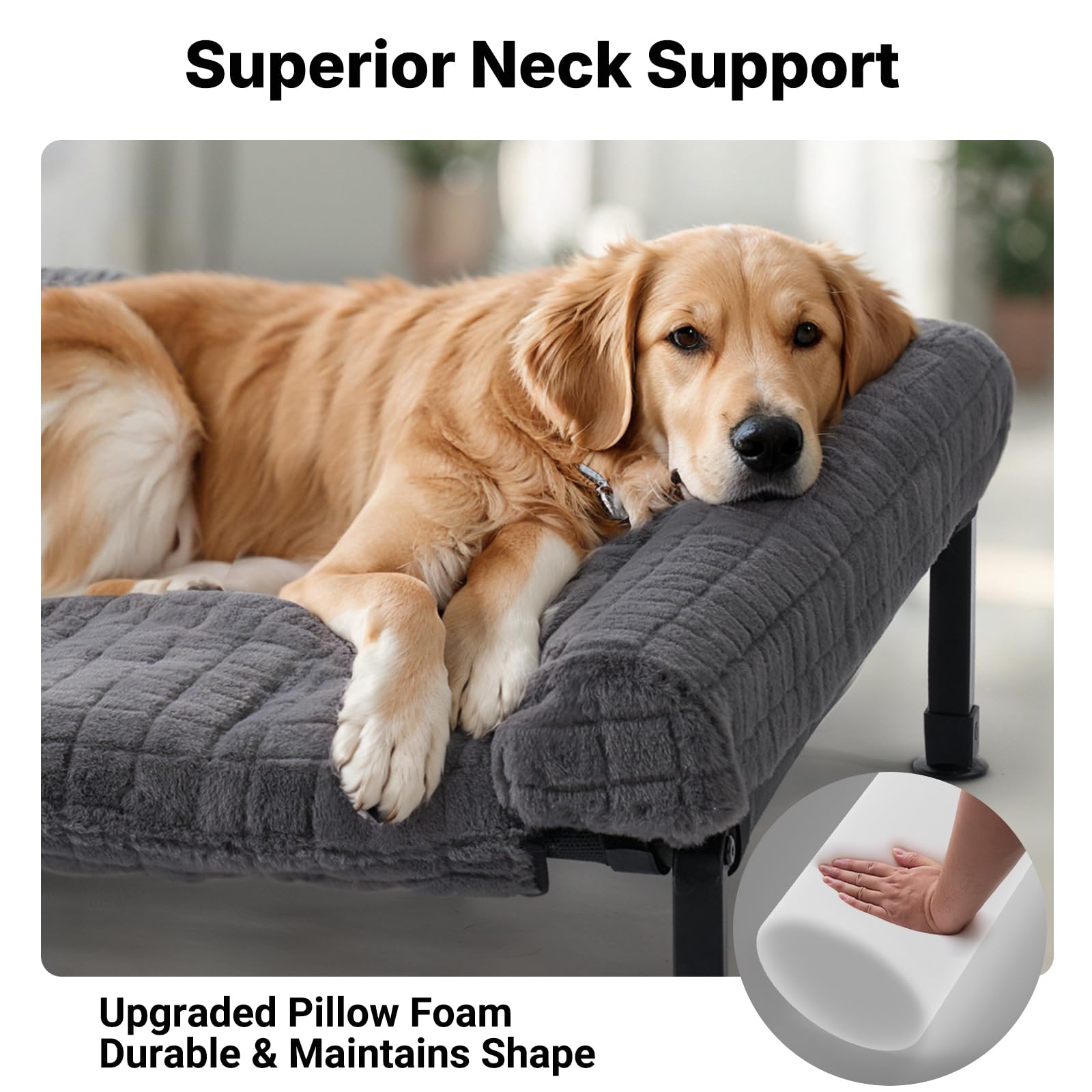 Veehoo Orthopedic Elevated Dog Bed breathable mesh base highlights airflow