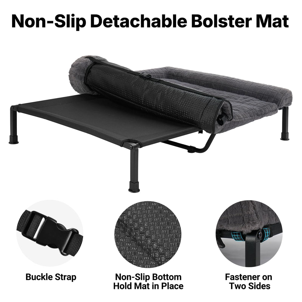 Veehoo Orthopedic Elevated Dog Bed 53x37 inch dimensions shown for large dogs