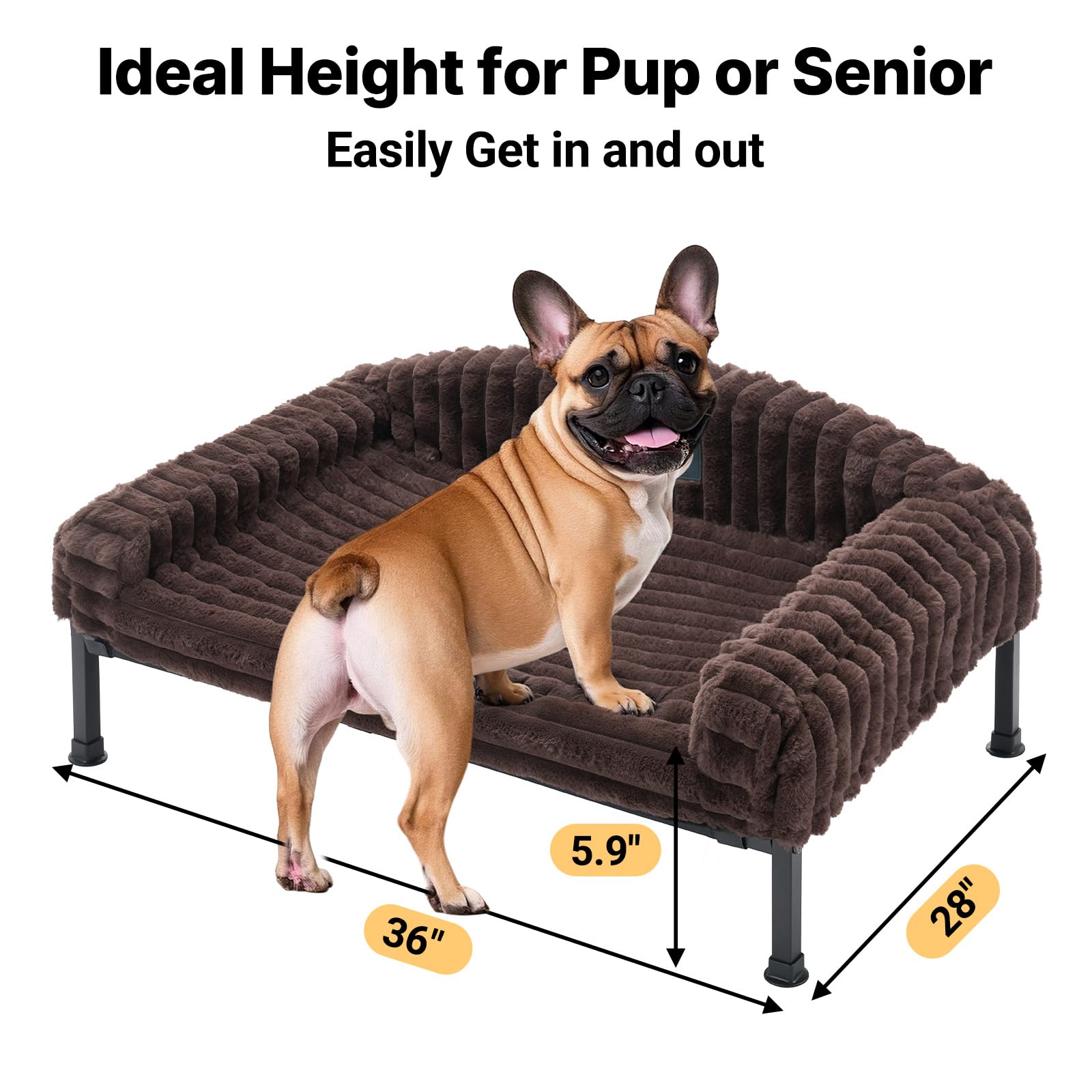 Veehoo orthopedic foam pad shows a 2-inch layer for joint-friendly support.