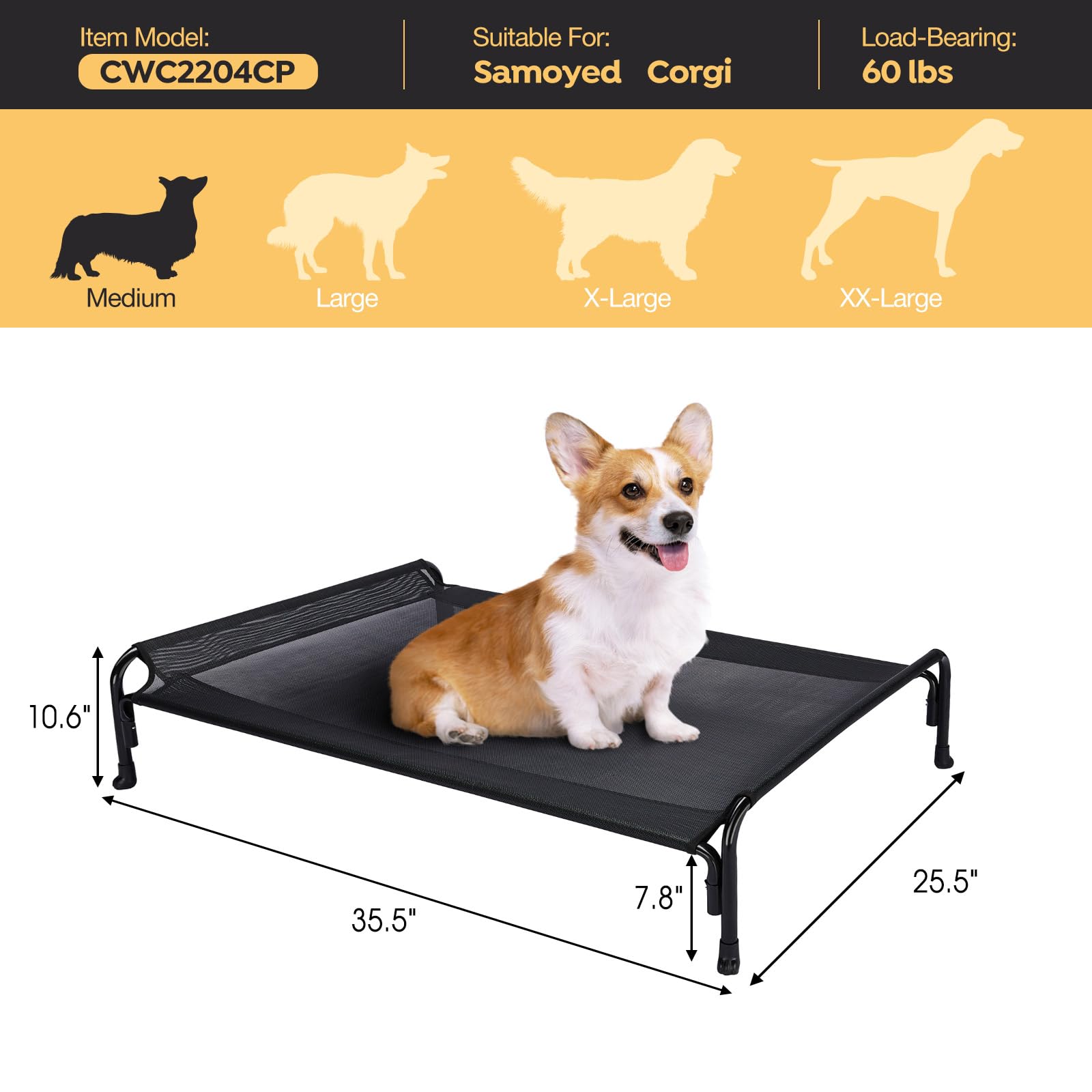 Veehoo cooling dog cot enables airflow to help pets stay comfortable.