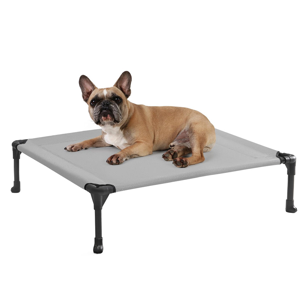 Veehoo outdoor elevated dog bed assembling for quick setup during travel