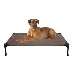 Veehoo outdoor elevated dog bed 45x33 top view offers cooling breeze for large dogs