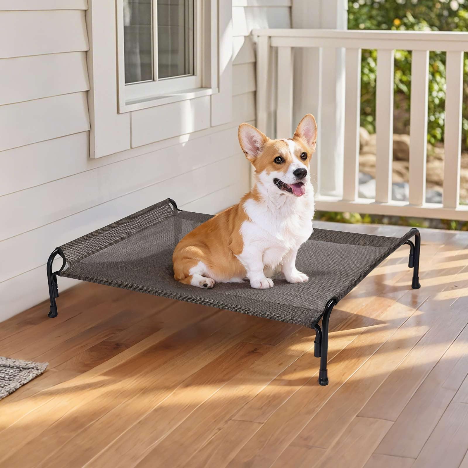 Veehoo snap-on assembly shown for quick setup indoors or outdoors