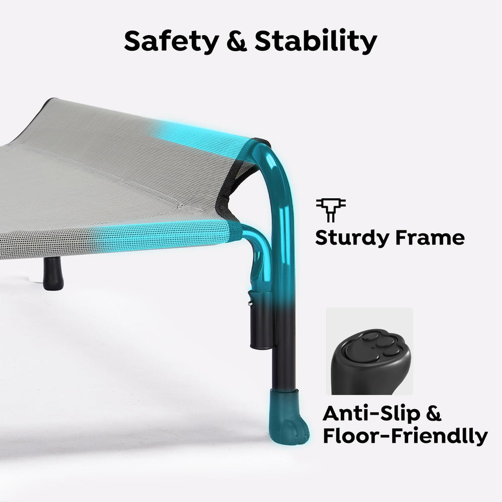 Veehoo non-slip pads keep the bed stable on any floor