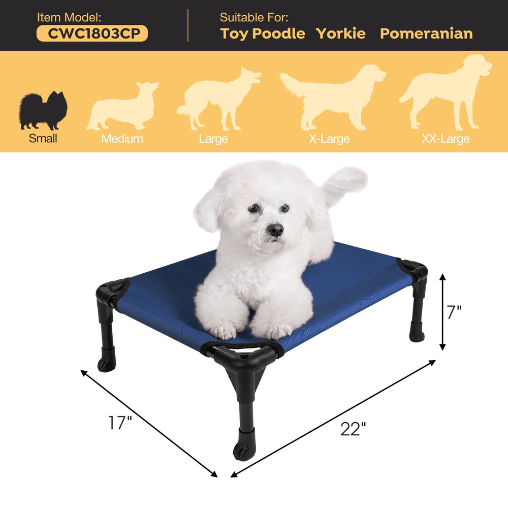 Veehoo outdoor elevated dog bed blue's replaceable mattress simplifies maintenance and longevity