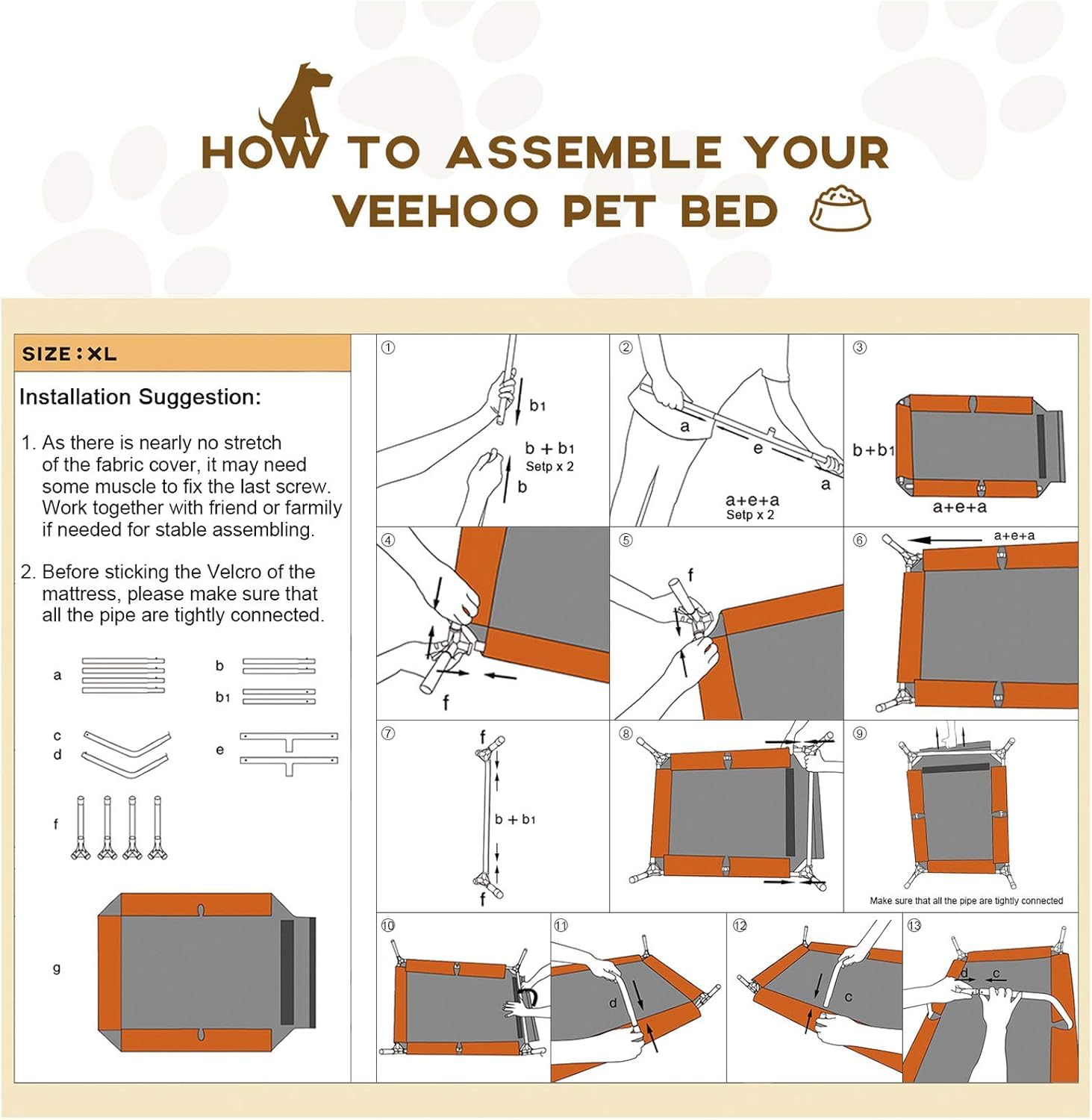 Veehoo elevated bed ideal for training sessions and resting between activities.
