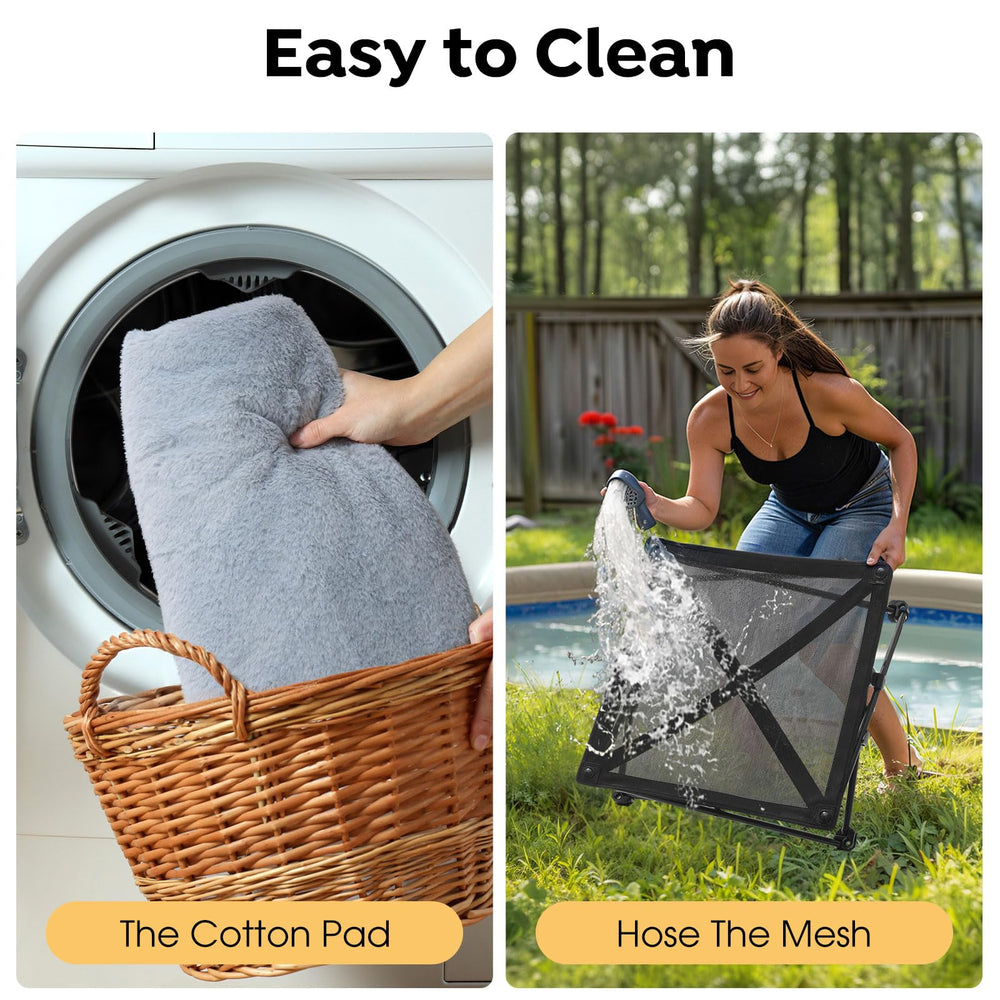 Veehoo packable camping pet bed fits in a travel bag