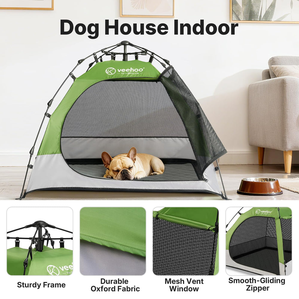 Veehoo waterproof fabric close-up shows rain protection for outdoor use.