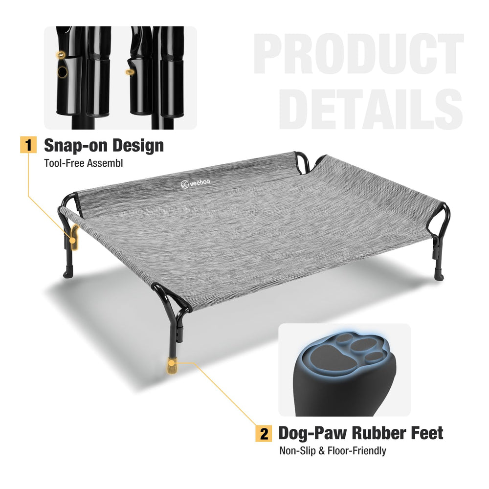 Veehoo powder-coated steel frame provides sturdy, durable support.