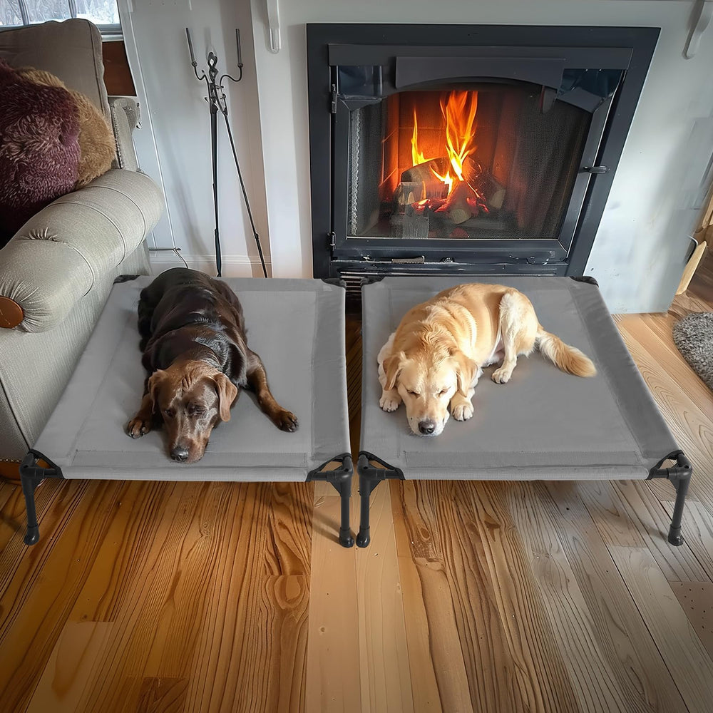 Veehoo cooling-mesh bed emphasizes breathable center for hot days.