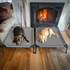 Veehoo cooling-mesh bed emphasizes breathable center for hot days.