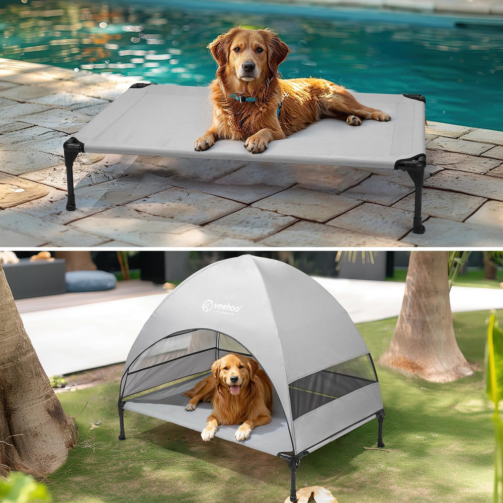 Veehoo removable shade PU-coated canopy is windproof and washable.