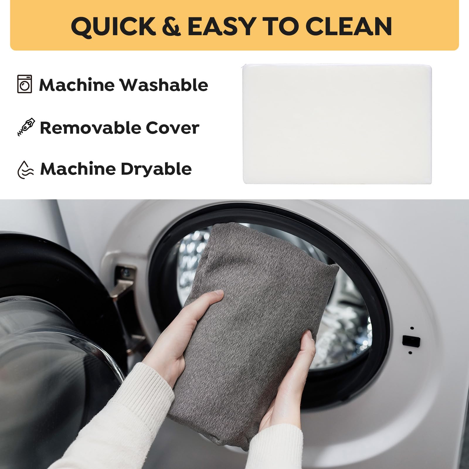 Veehoo removable washable cover for quick cleanup after naps and play.