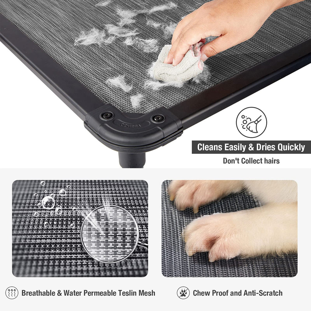 Veehoo seven-inch-off-ground height improves ventilation and cleanliness.