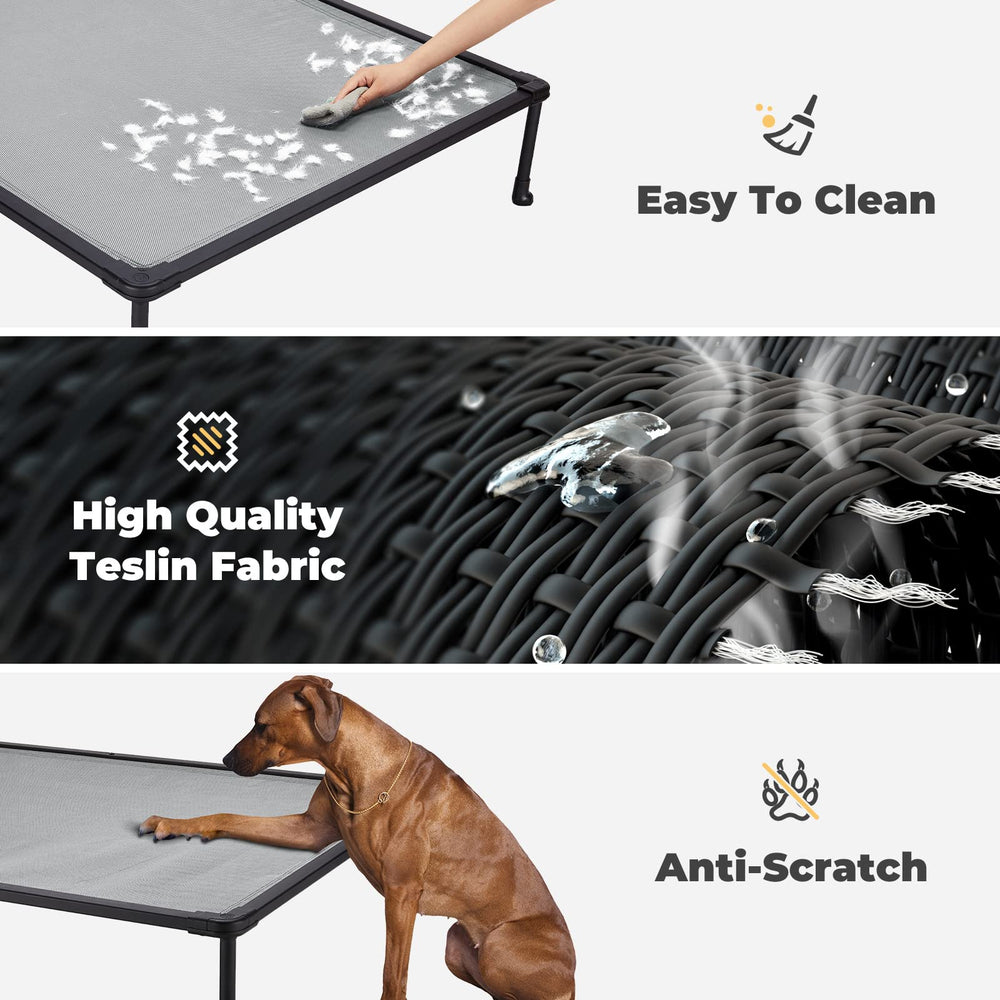 Veehoo Textilene fabric dog bed with chewproof edges ensures long lasting durability