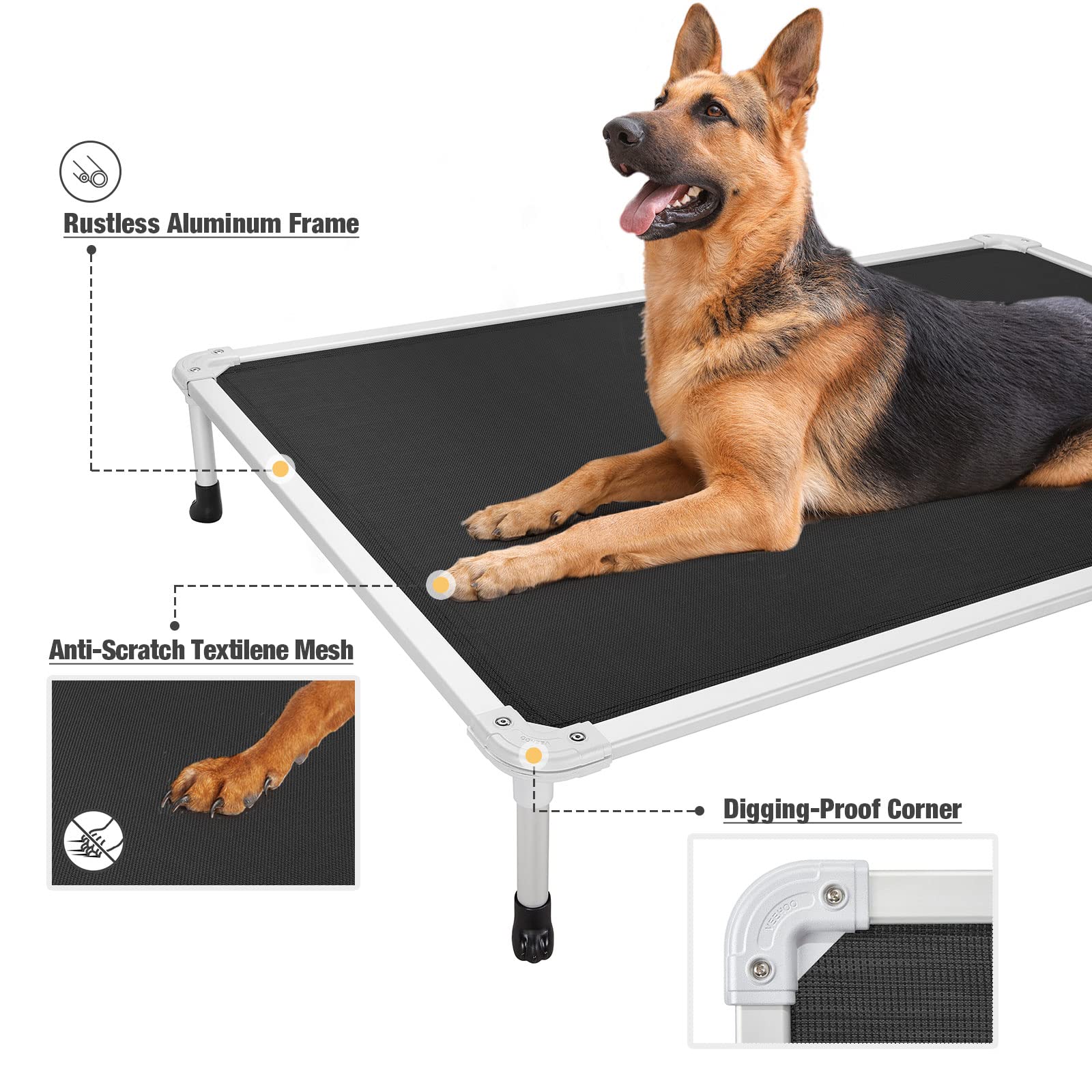 Veehoo Textilene mesh fabric delivers breathable, easy-clean comfort for outdoor naps.
