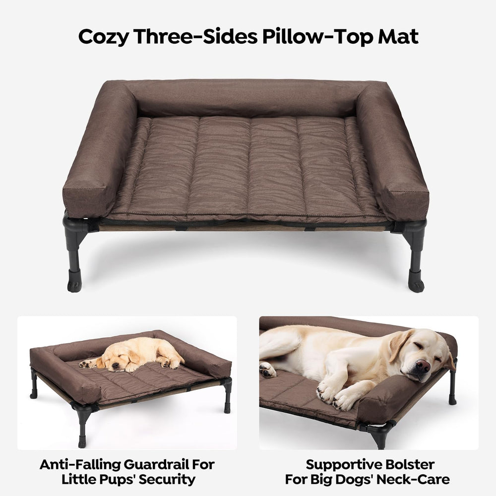 Veehoo three-sided pillow-top mat supports neck and prevents roll-offs.