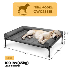 Veehoo three-sided pillow-top mat anchors securely for puppy safety and cozy neck support.