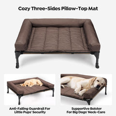 Veehoo three-sided pillow-top mat supports neck and prevents roll-offs.