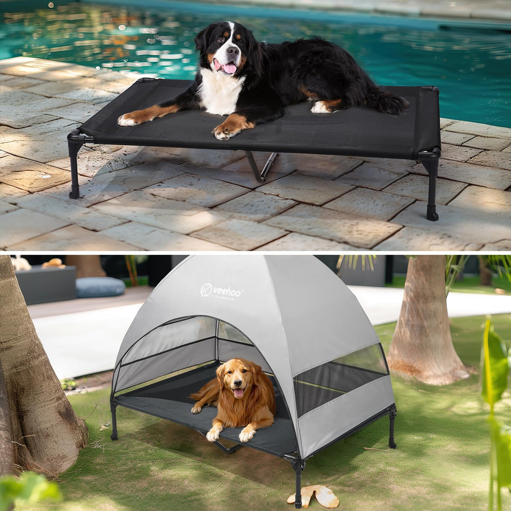 Veehoo waterproof canopy with anti-UV fabric showcasing protection from sun and rain