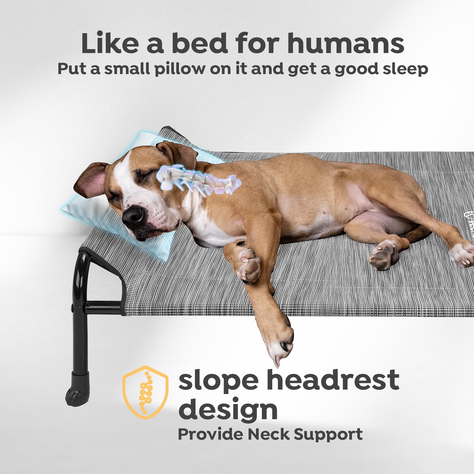 Veehoo XXXL with slope headrest supports neck comfort for dogs who lean