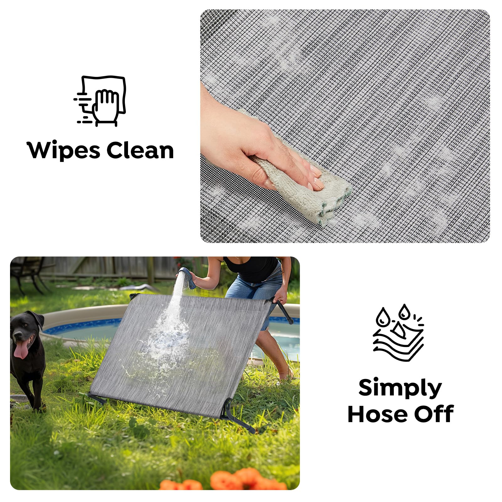 Veehoo XXXL Textilene mesh ensures airflow for cooler naps